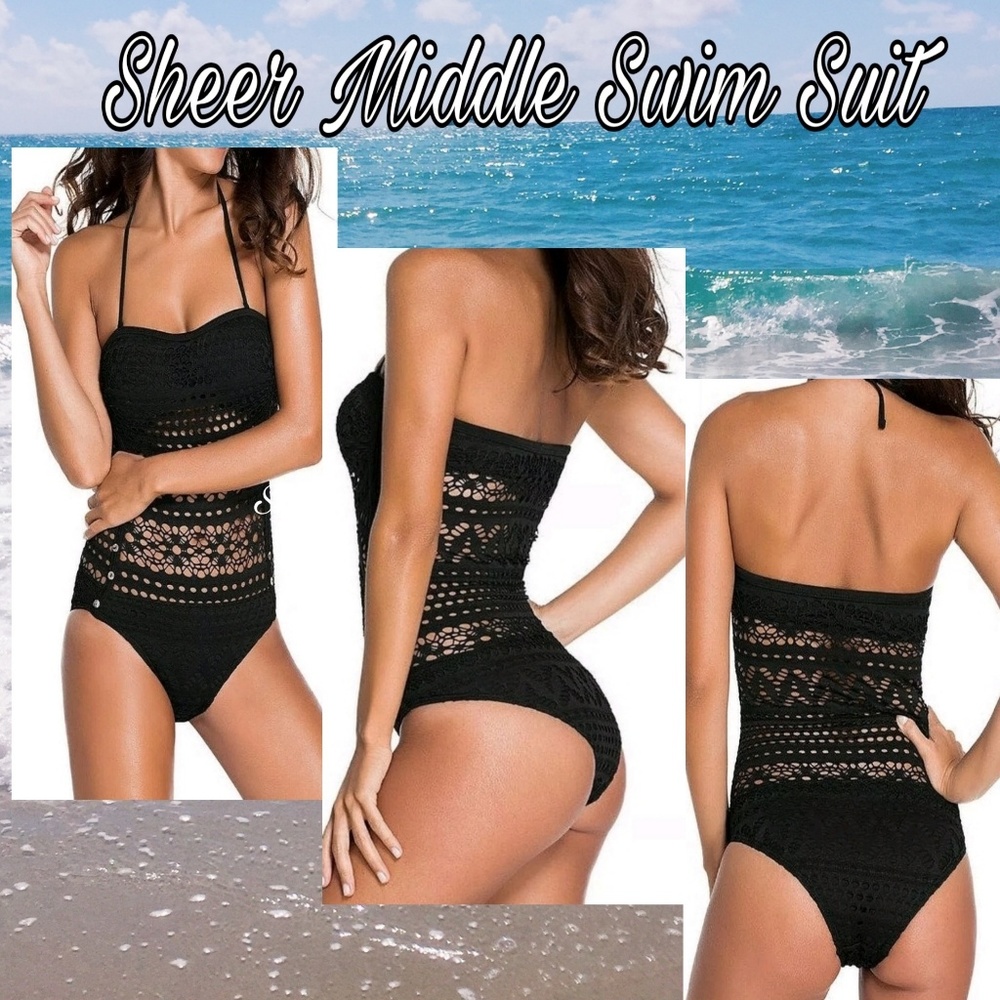 NWT 🧜‍♀️ Lace Illusion mid Section.  swim suit Bathing Suit 2x